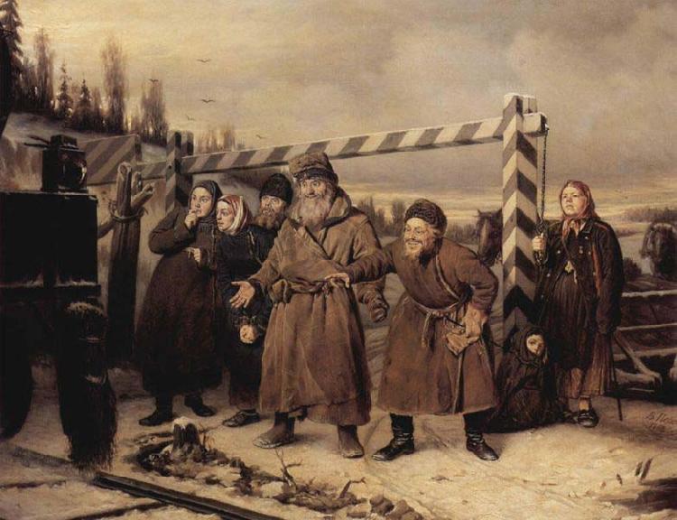 Vasily Perov At the railroad oil painting image